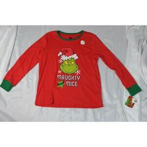 New Dr. Seuss The Grinch 3X 65th Anniversary Naughty or Nice Pajama Top Holiday